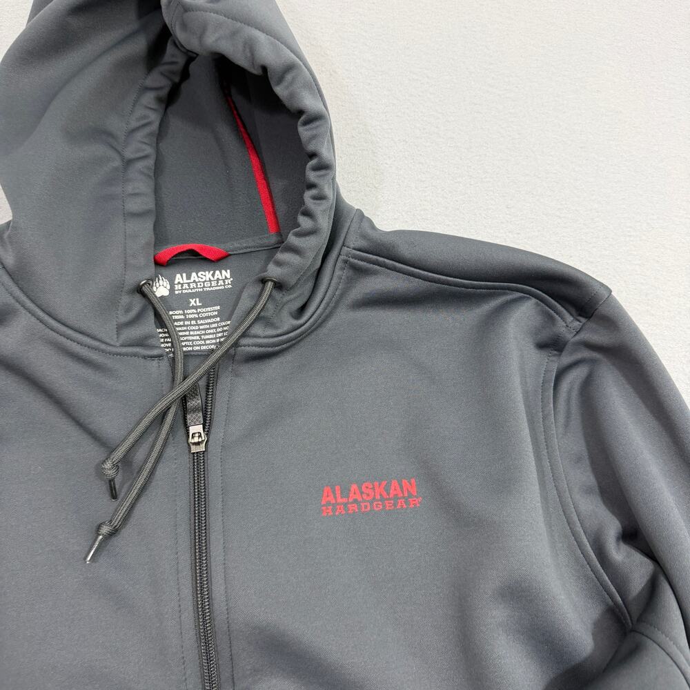 Alaskan Hardgear Full Zip Hoodie Men's Extra Large Gray Red Sweatshirt Outdoors - Picture 3 of 8